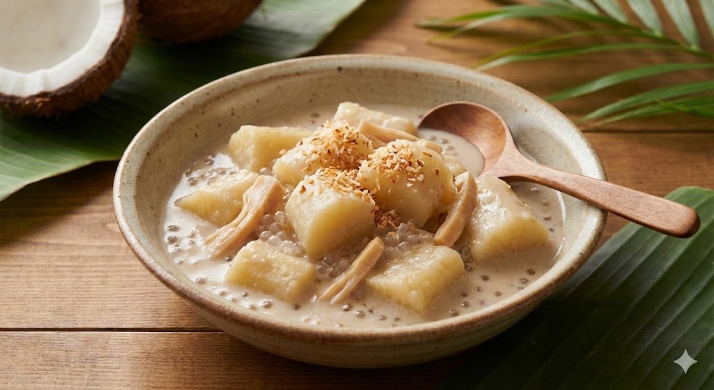 キャッサバのココナッツミルク煮