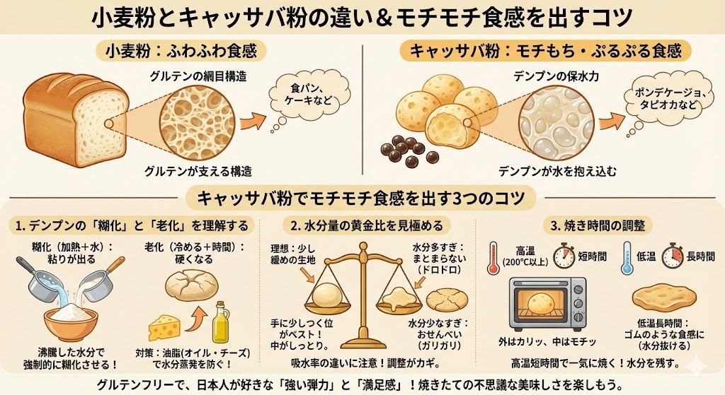 小麦粉とキャッサバ粉