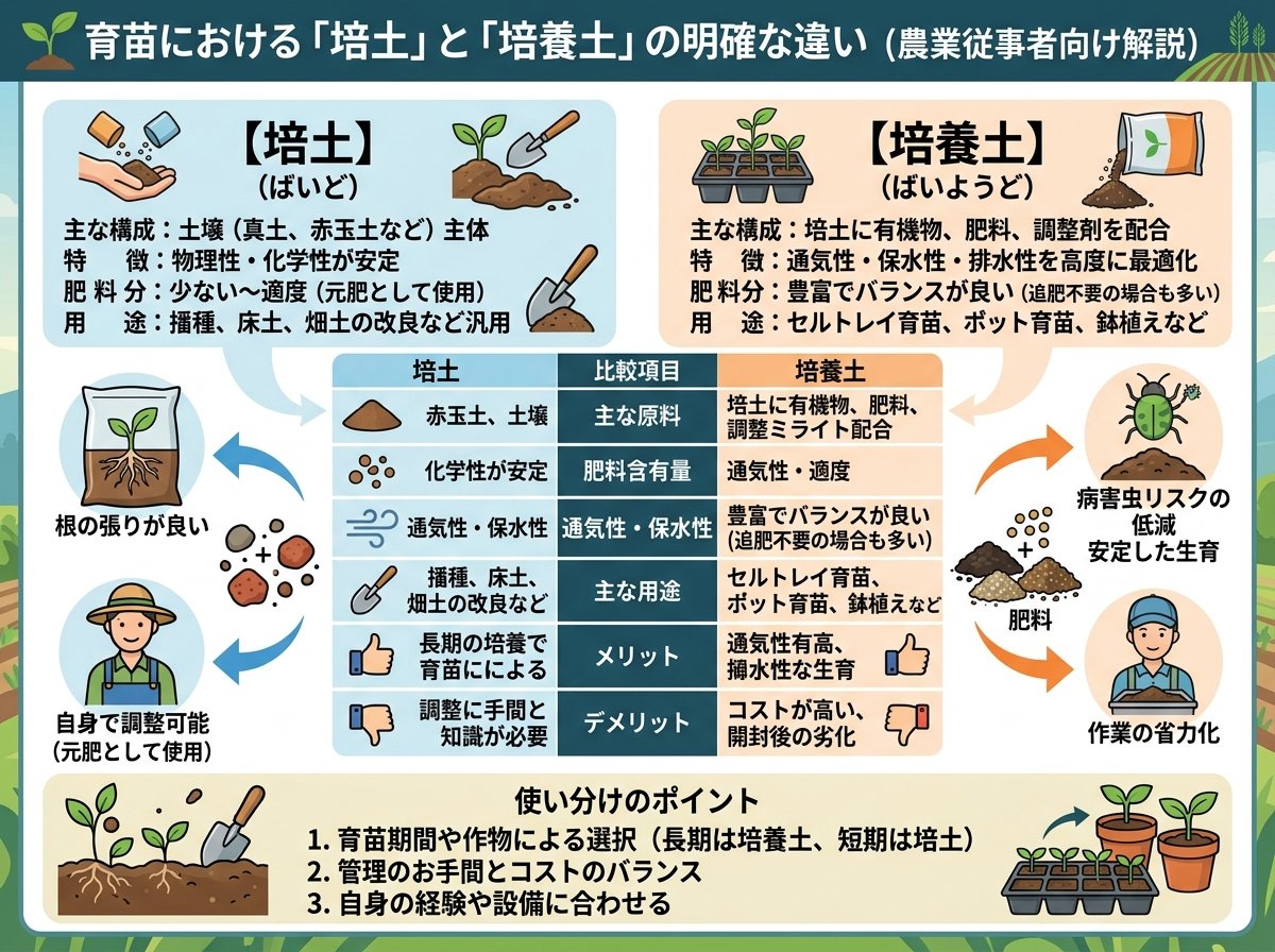 育苗における培土と培養土の明確な違い