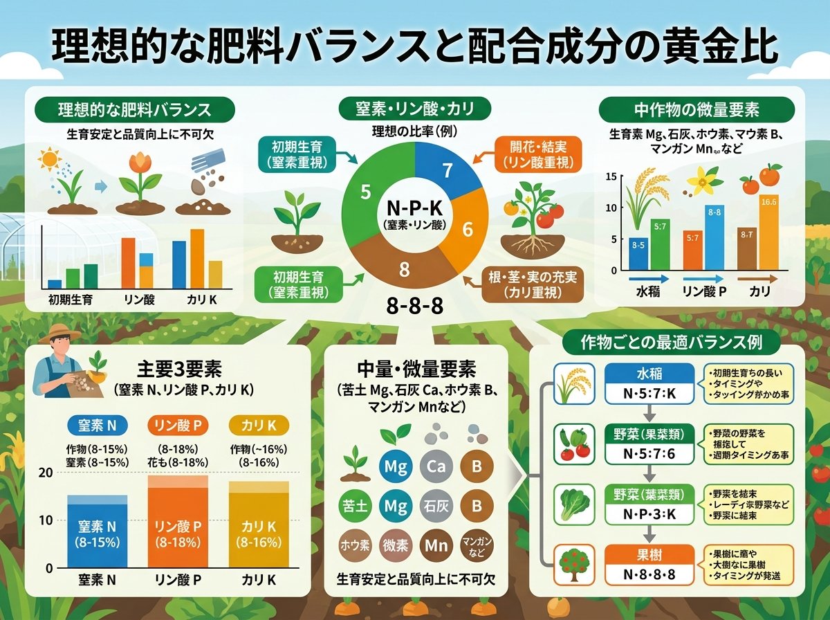 理想的な肥料バランスと配合成分の黄金比