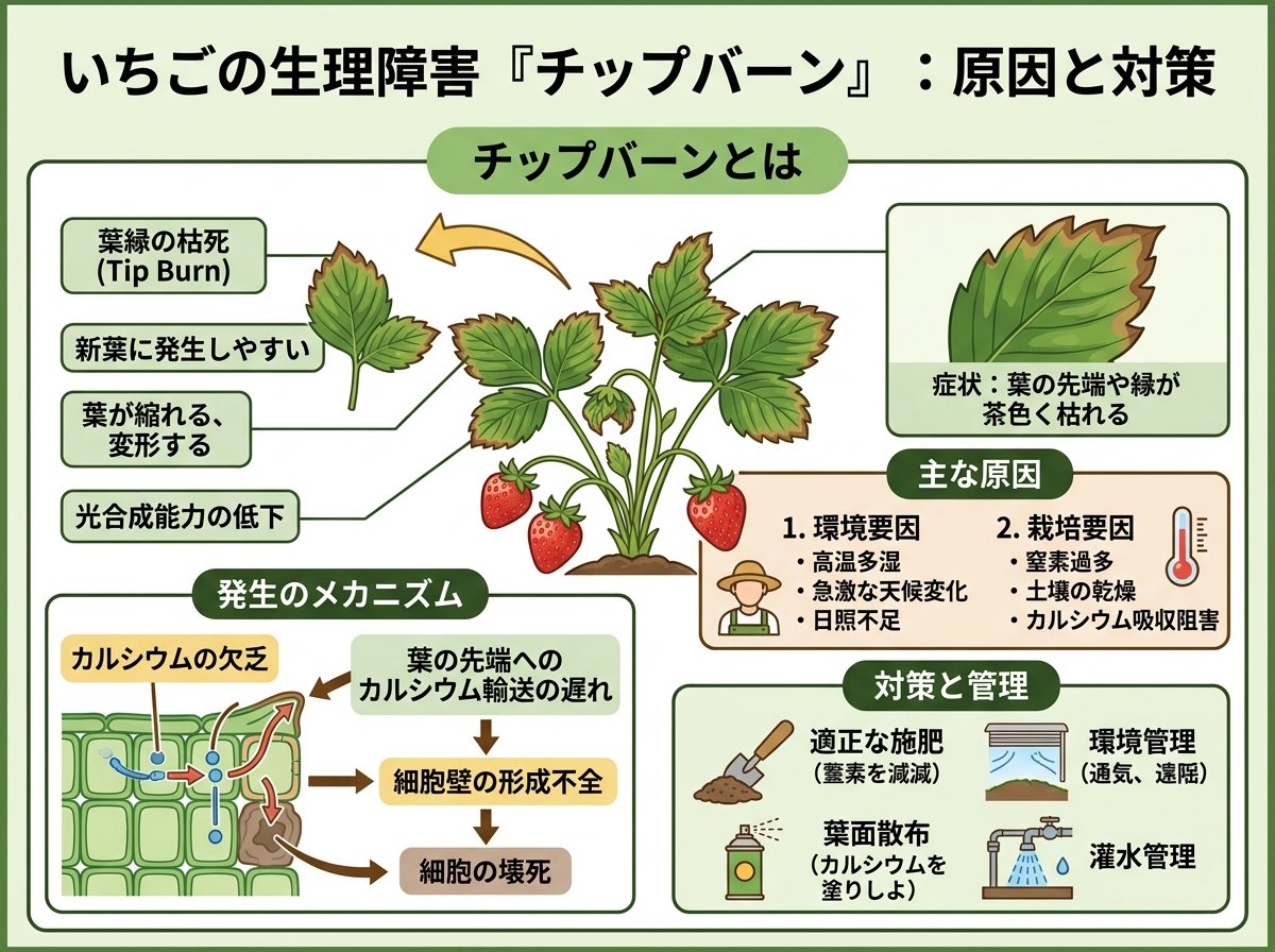 チップバーンとはいちごに発生する生理障害のこと
