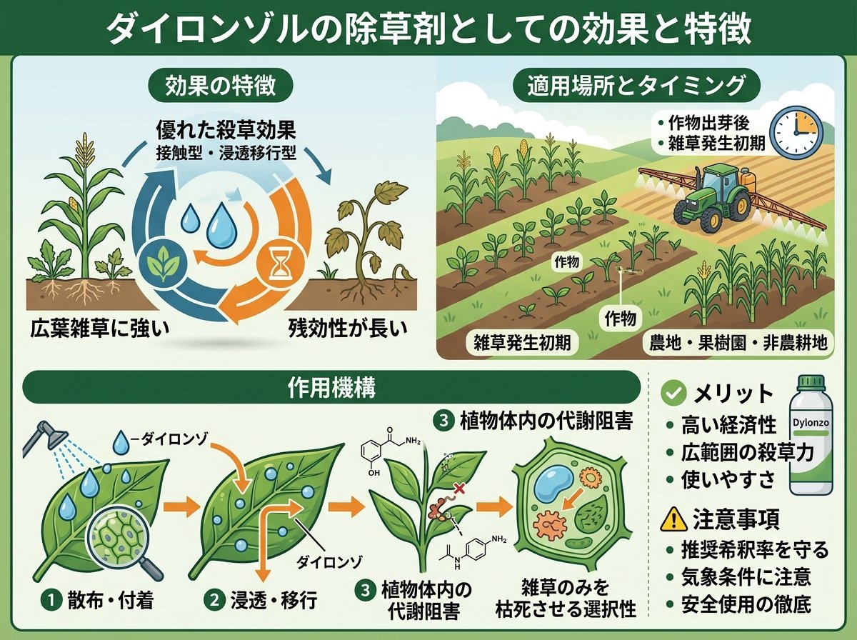 ダイロンゾルの除草剤としての効果と特徴