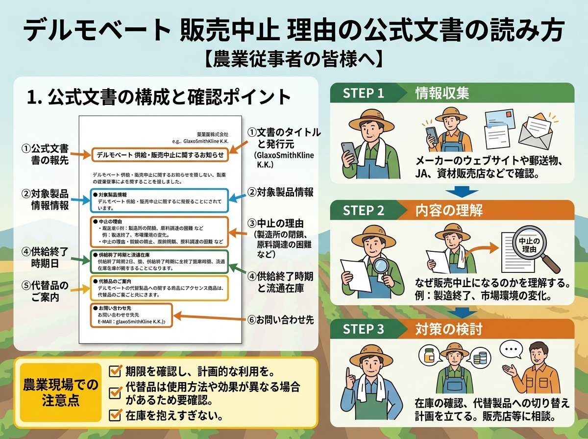デルモベート 販売中止 理由の公式文書の読み方