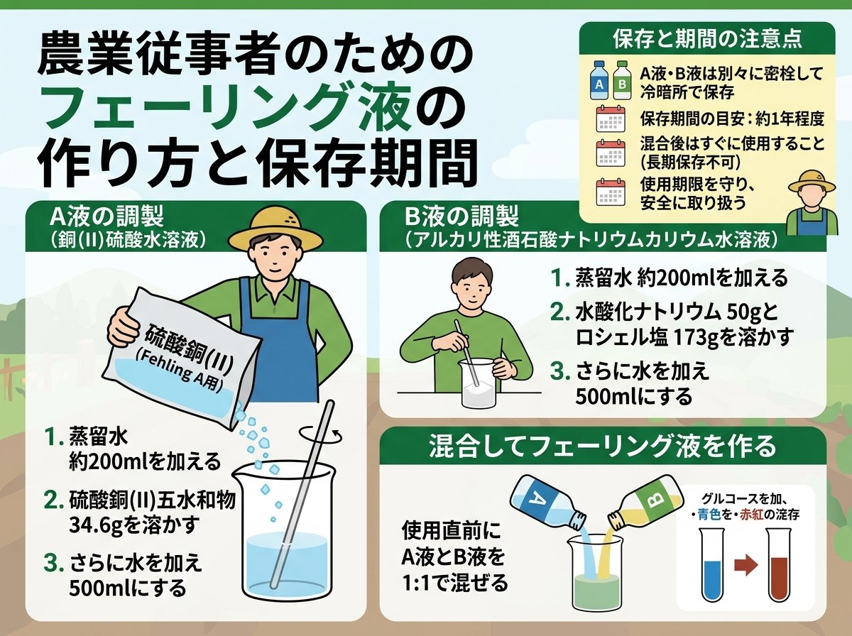 フェーリング液の作り方と保存期間