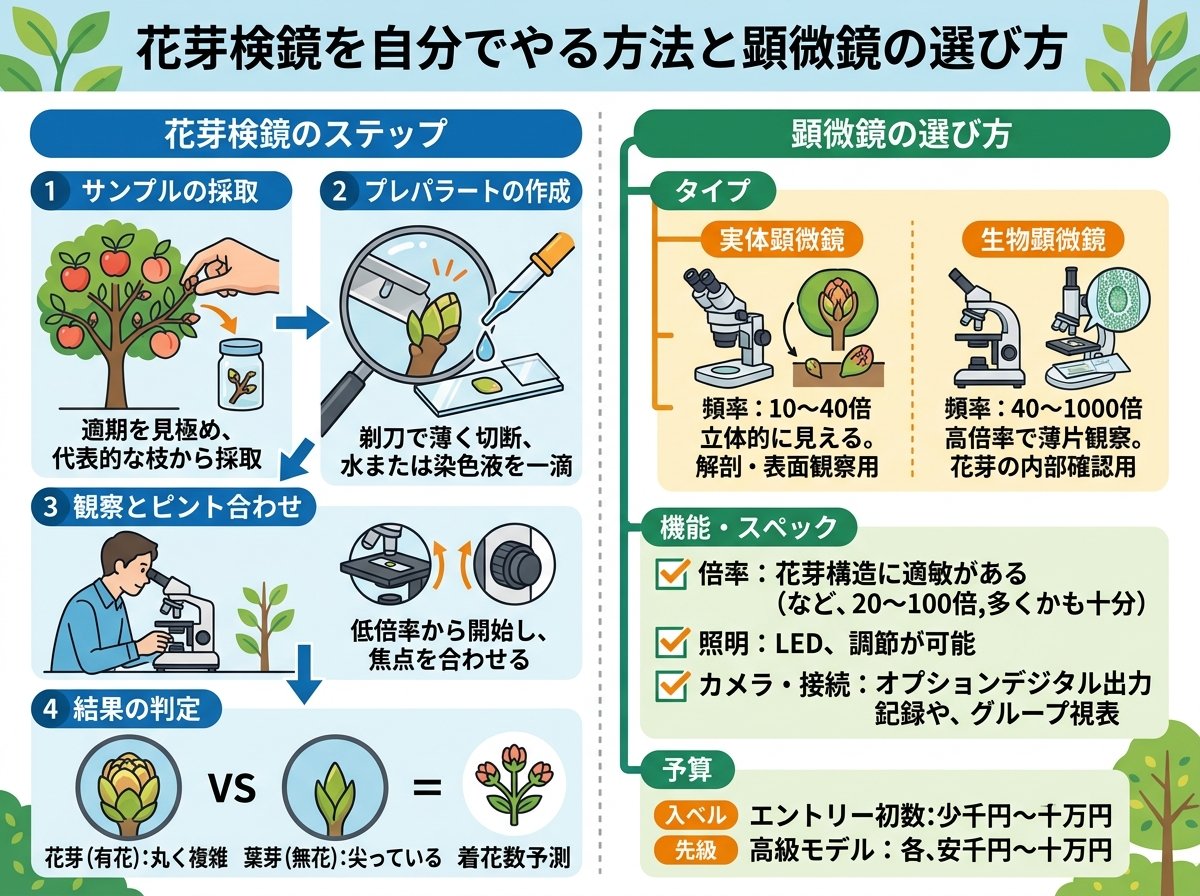 花芽検鏡を自分でやる方法と顕微鏡の選び方