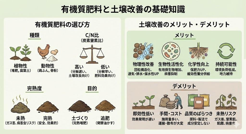 有機質肥料の選び方と土壌改善のメリット・デメリット
