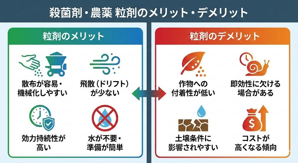 殺菌剤と農薬の粒剤のメリットとデメリット