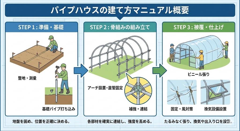 パイプハウスの建て方マニュアル
