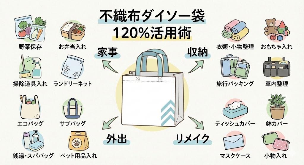 不織布ダイソー袋の活用