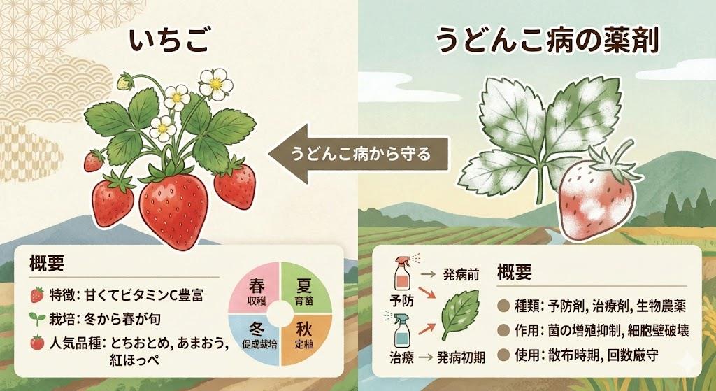 うどんこ病の薬剤といちご