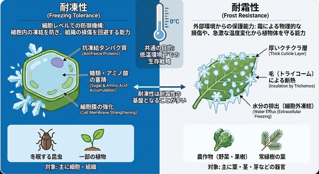 「耐凍性」と「耐霜性」の違い