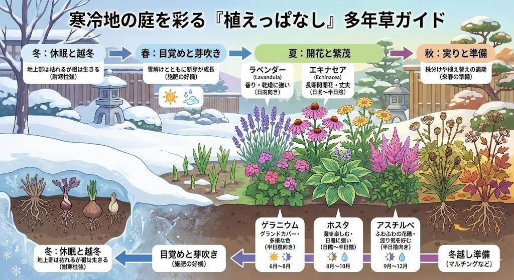 寒冷地の庭を彩る植えっぱなし多年草