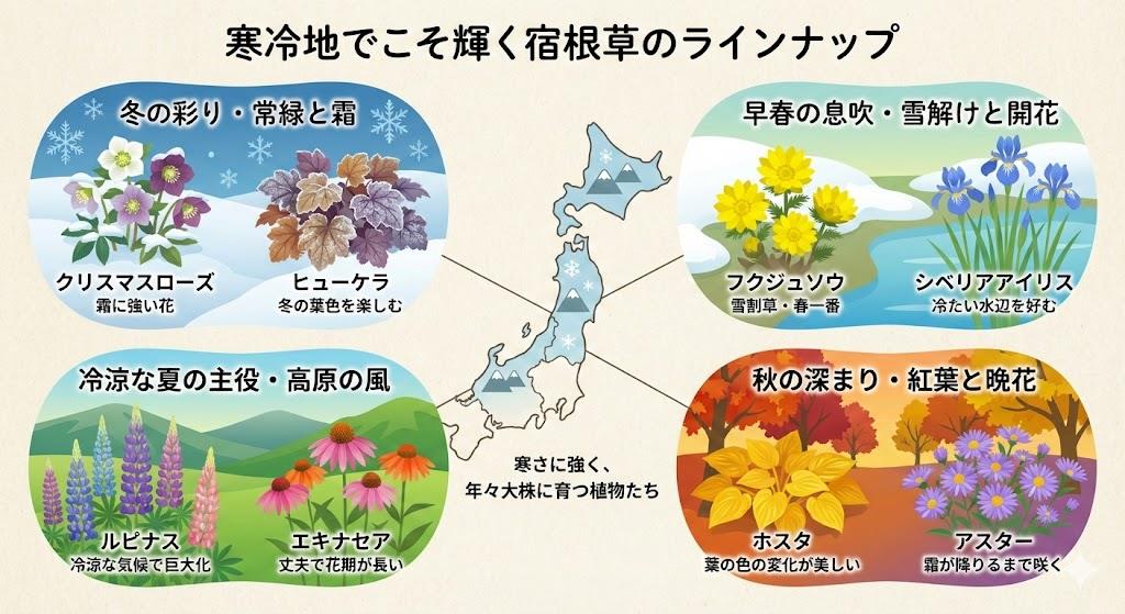 寒冷地でこそ輝く宿根草のラインナップ
