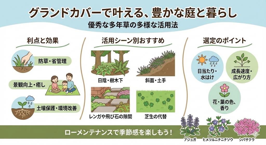 グランドカバーとして優秀な多年草の活用