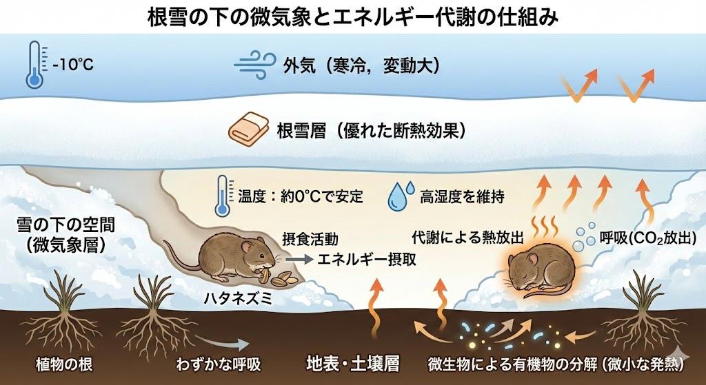 根雪の下の「微気象」とエネルギー代謝