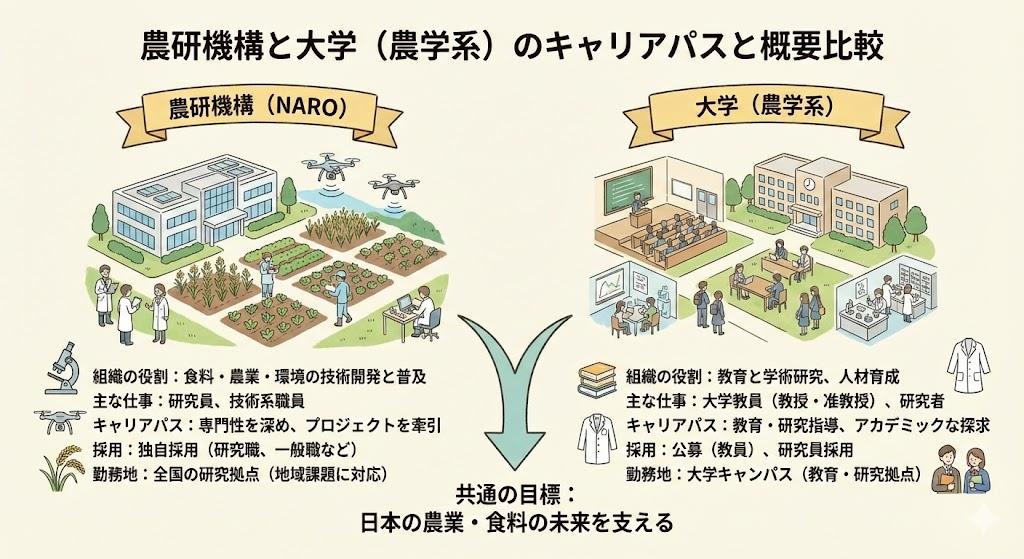 農研機構の採用と大学