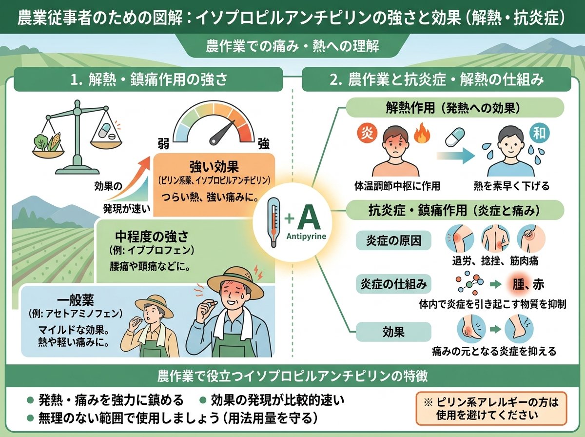 イソプロピルアンチピリンの強さと解熱・抗炎症