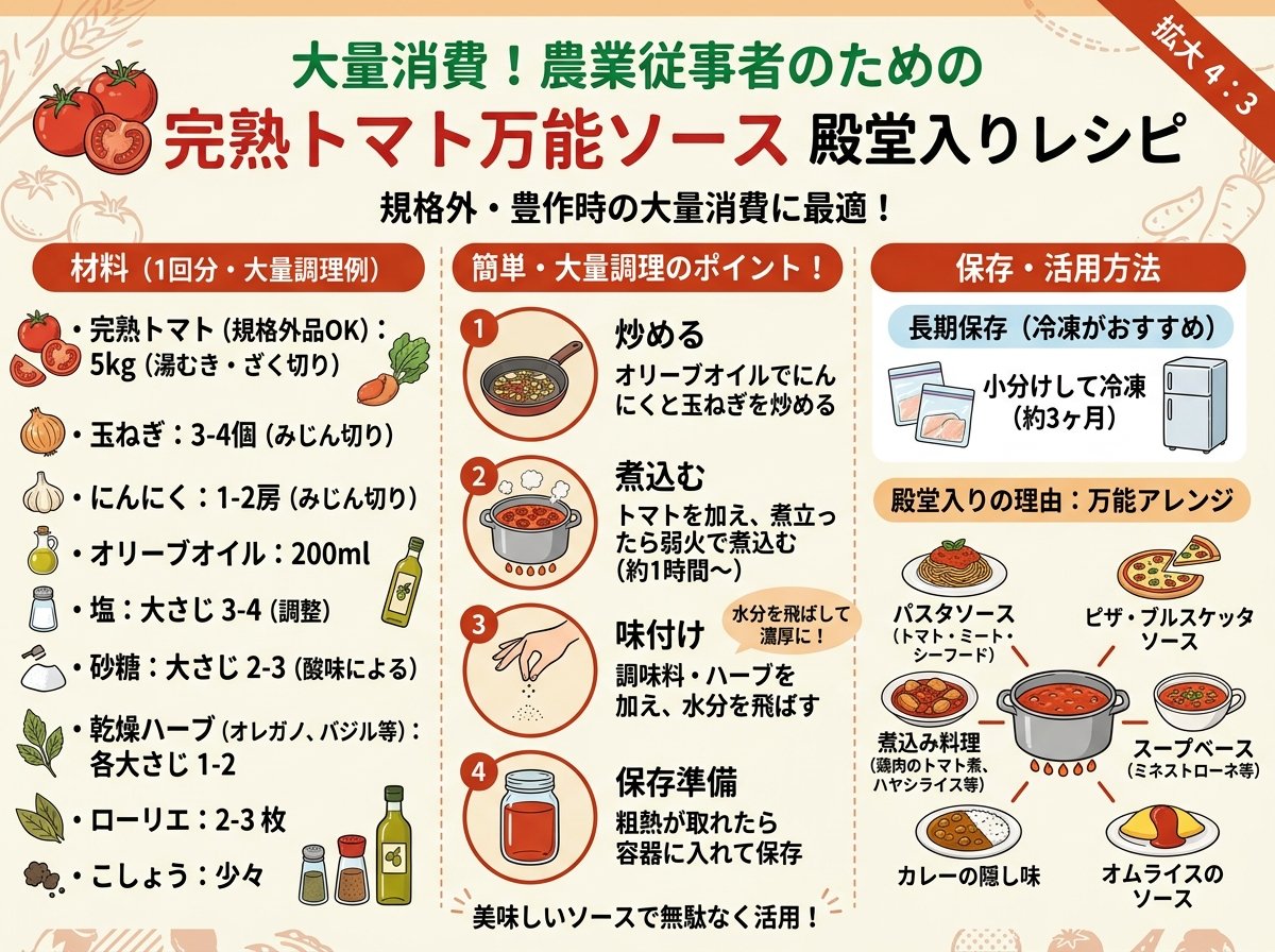 大量消費 完熟トマトのレシピで殿堂入り確実な万能ソース