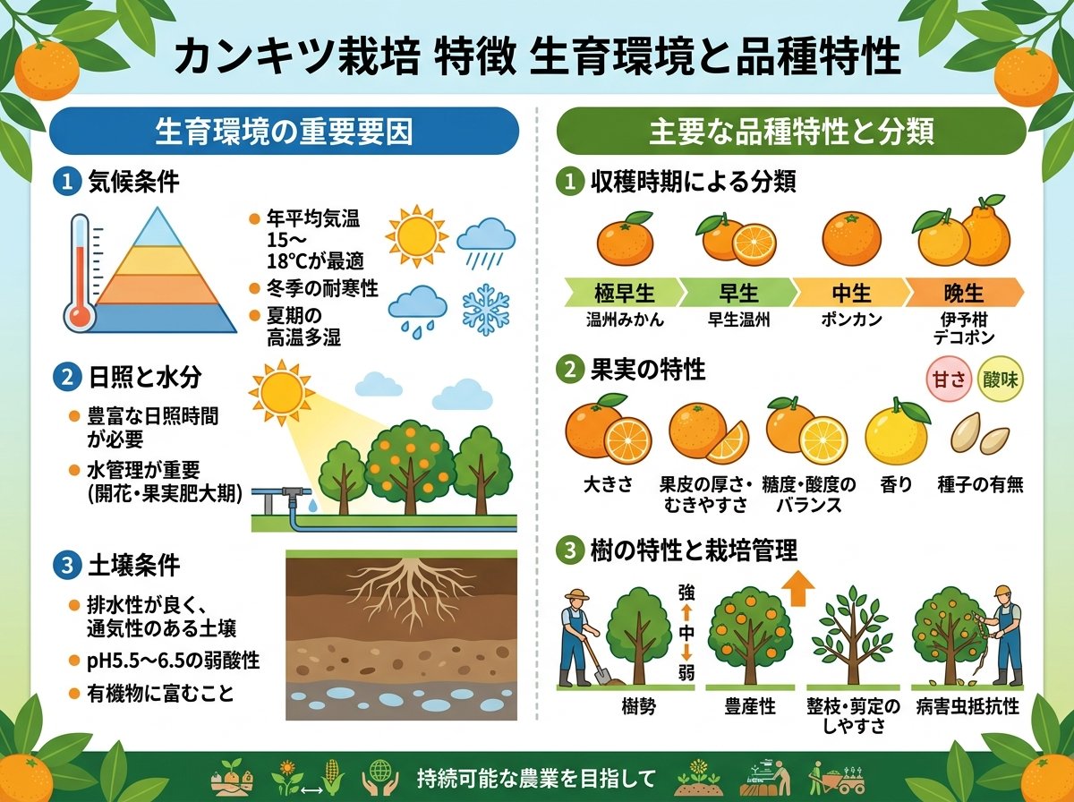 カンキツ 栽培 特徴 生育環境と品種特性