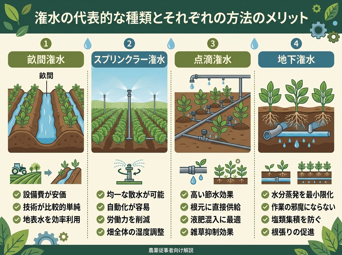 潅水の代表的な種類とそれぞれの方法のメリット