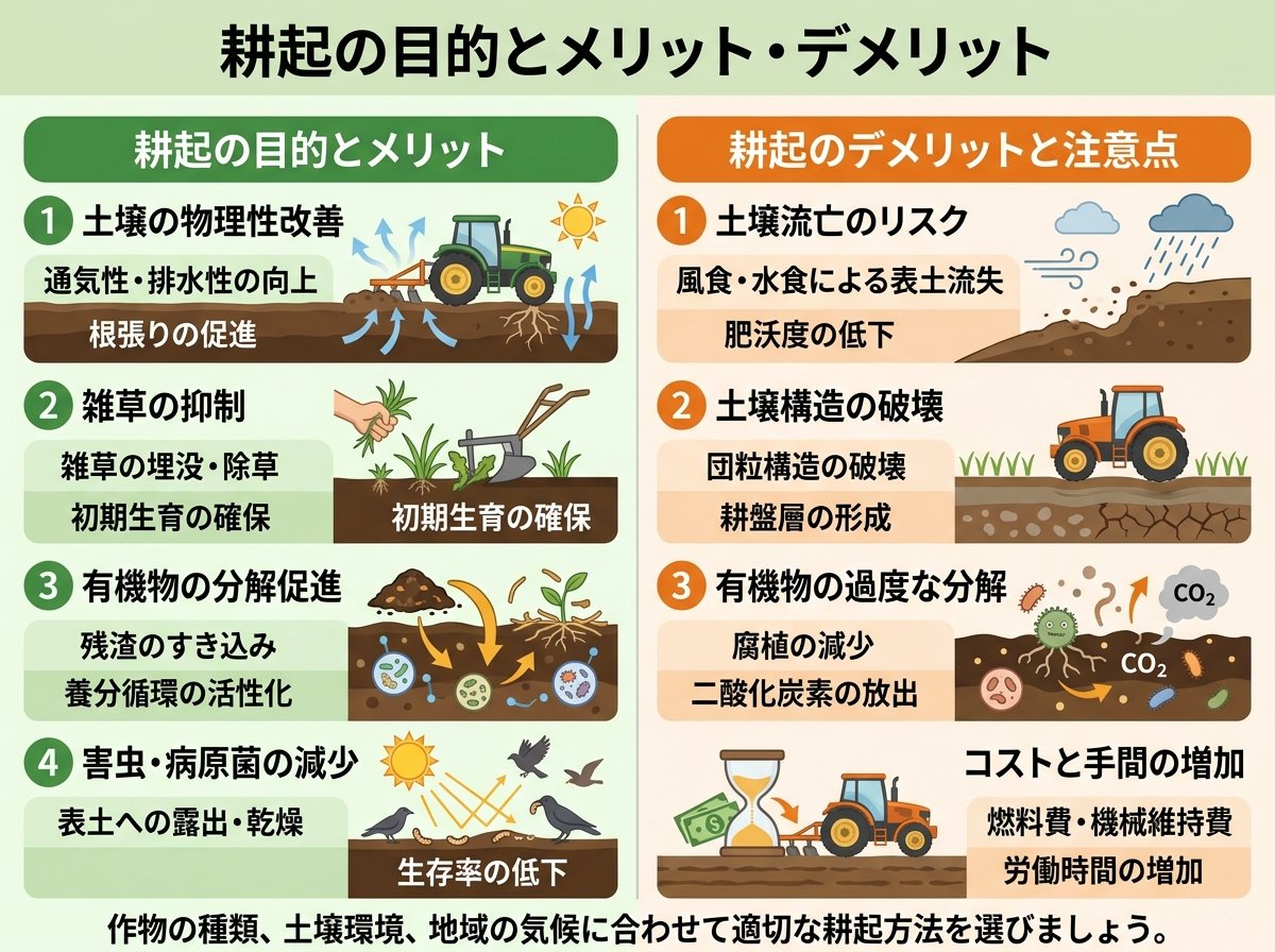 耕起の目的とメリットやデメリット