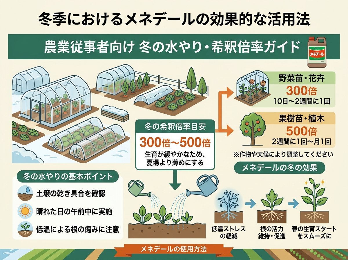 メネデール使い方冬の水やり希釈倍率