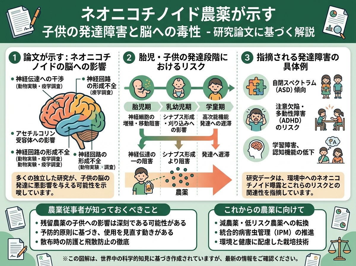 ネオニコチノイドの論文が示す子供の発達障害と脳への毒性