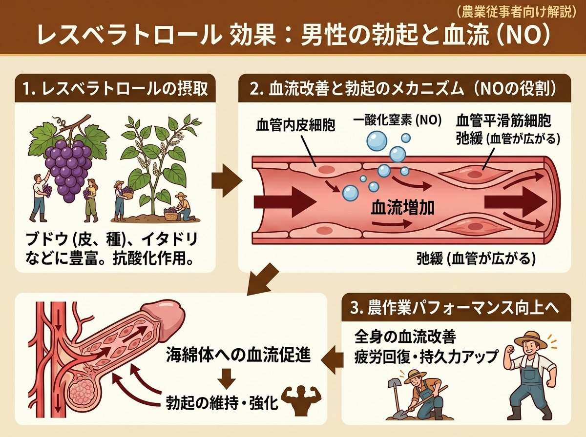 レスベラトロール 効果 男性の勃起と血流(NO)