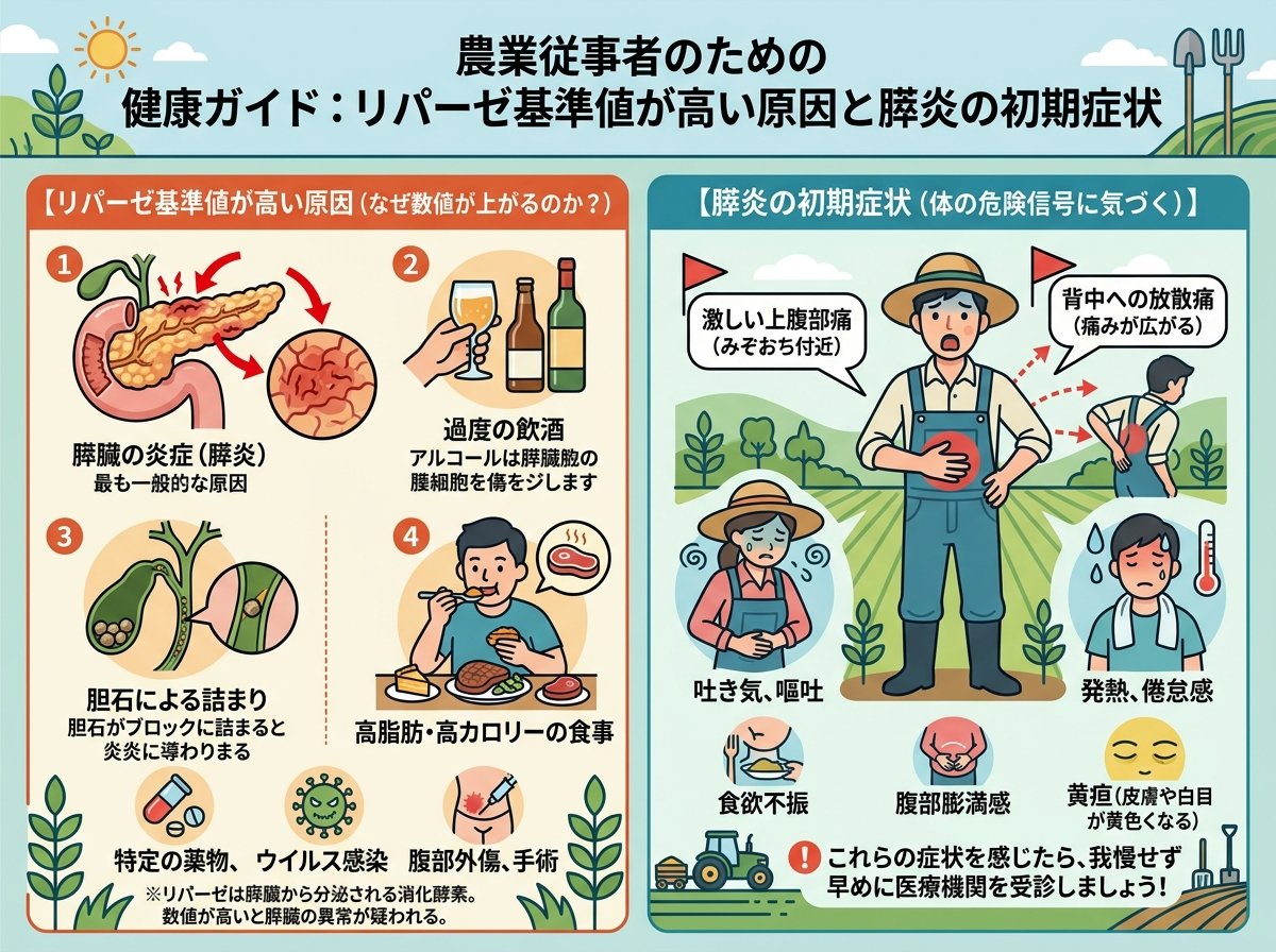リパーゼ基準値高い原因と膵炎の初期症状