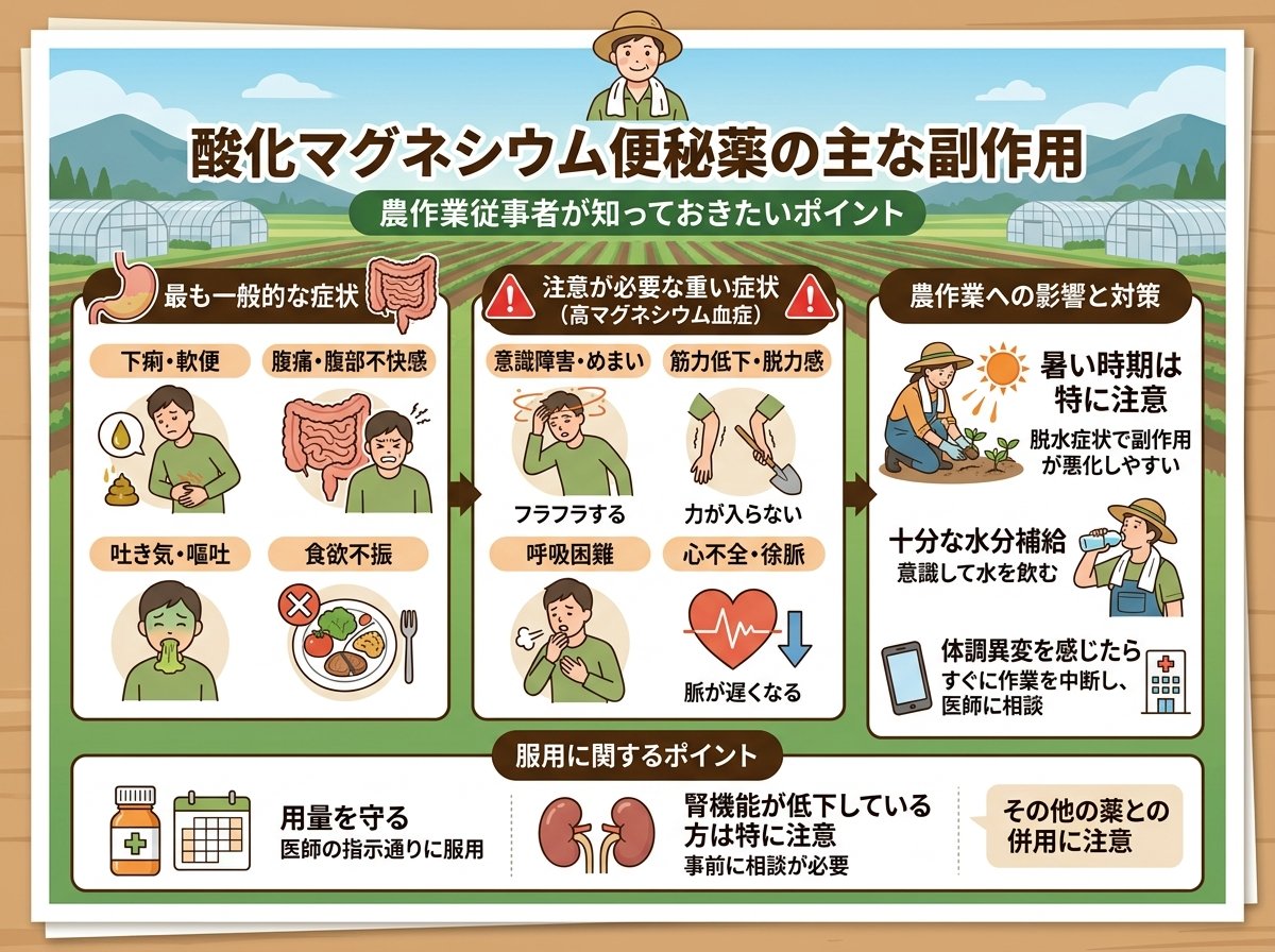 酸化マグネシウム便秘薬の主な副作用
