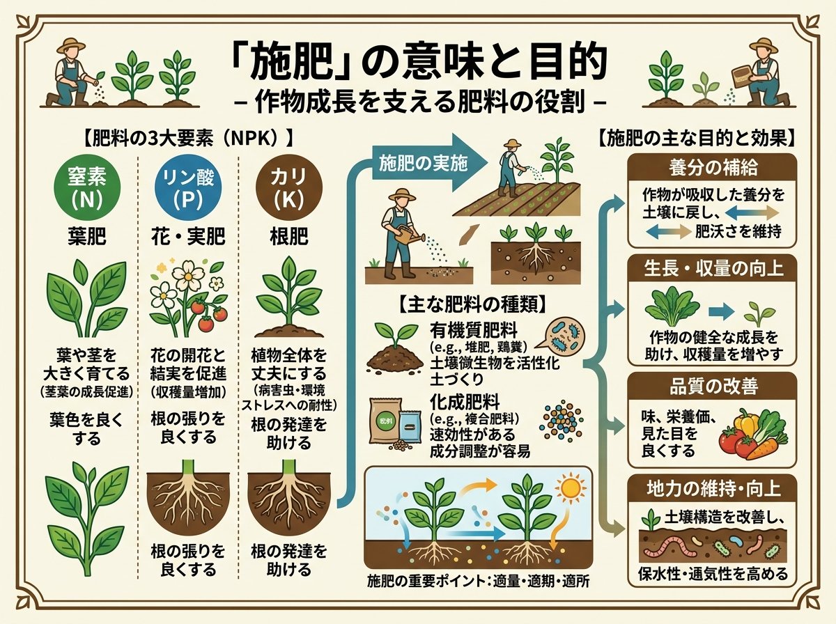施肥の意味とは？作物の成長における肥料の役割と目的