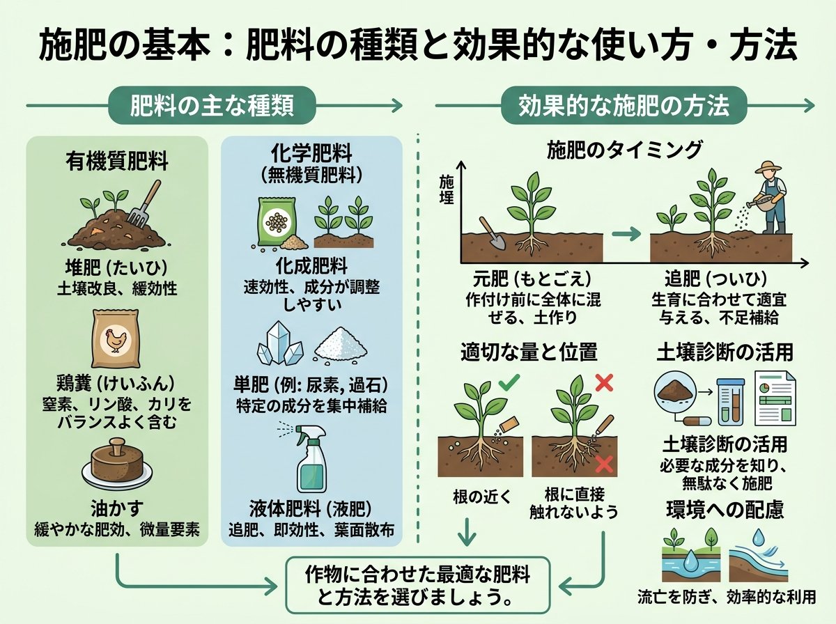 施肥の基本となる肥料の種類と効果的な使い方・方法