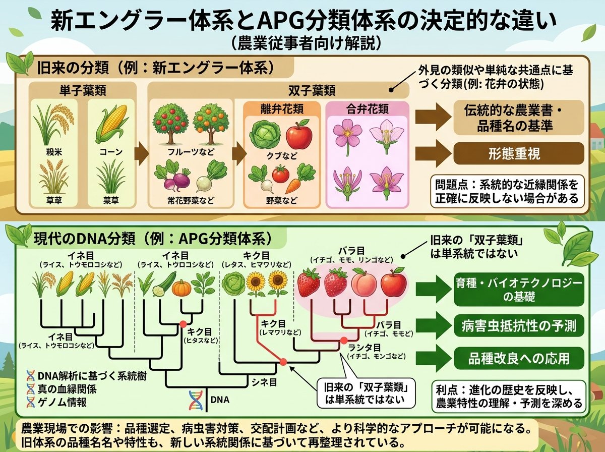 新エングラー体系とAPG分類体系の決定的な違い