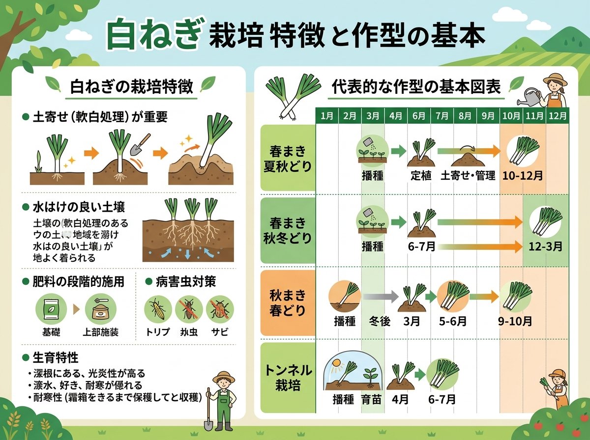 白ねぎ 栽培 特徴 と作型の基本