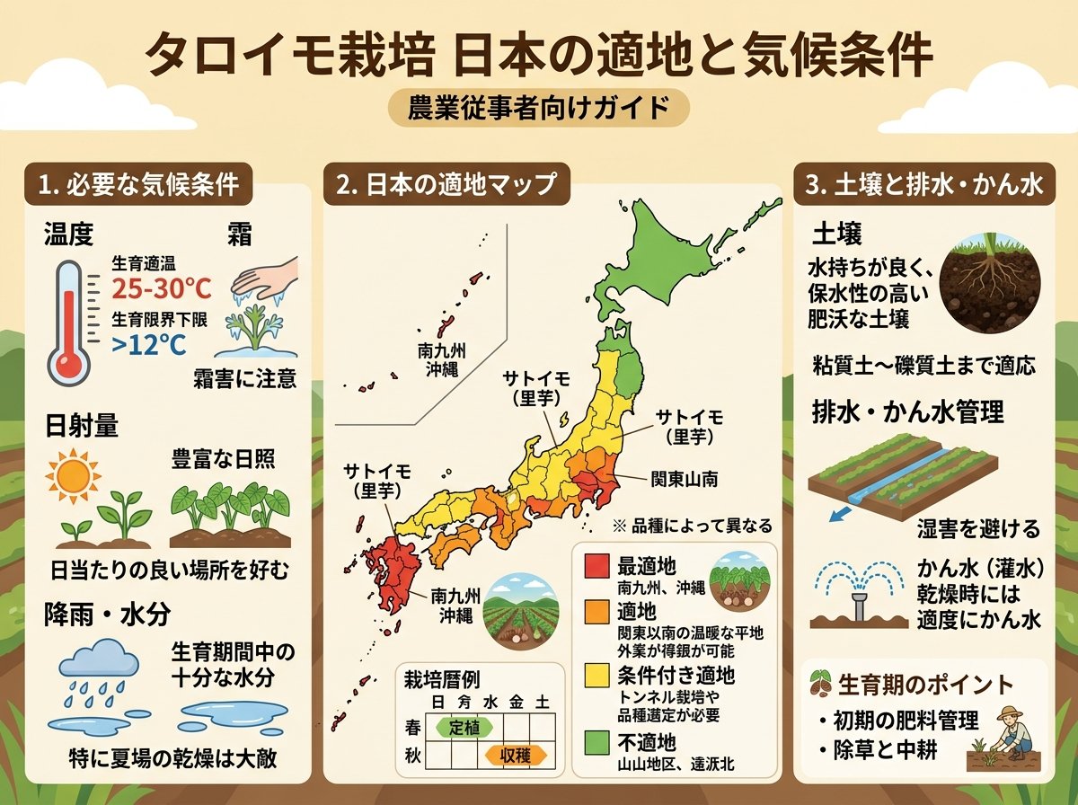 タロイモ栽培 日本の適地と気候条件
