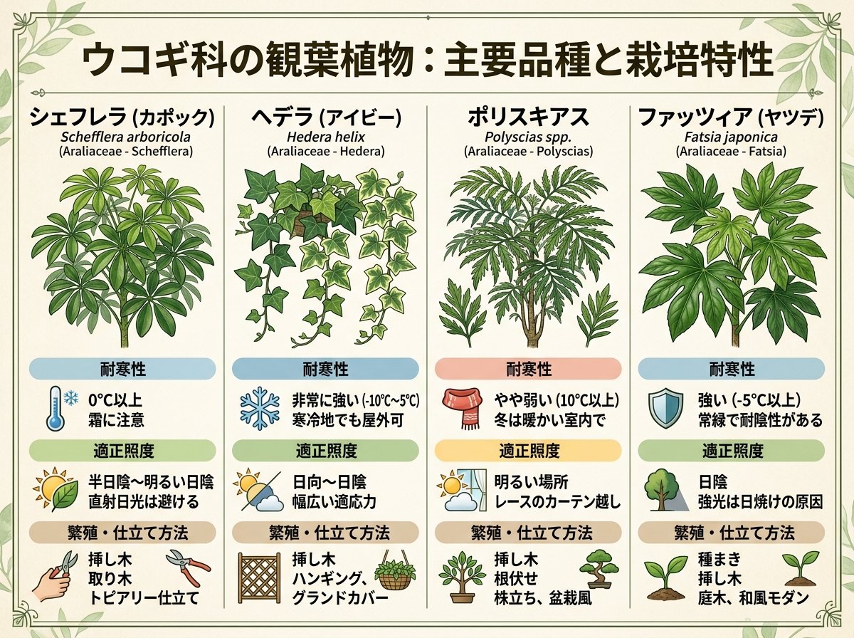 ウコギ科の観葉植物、人気の種類と特徴