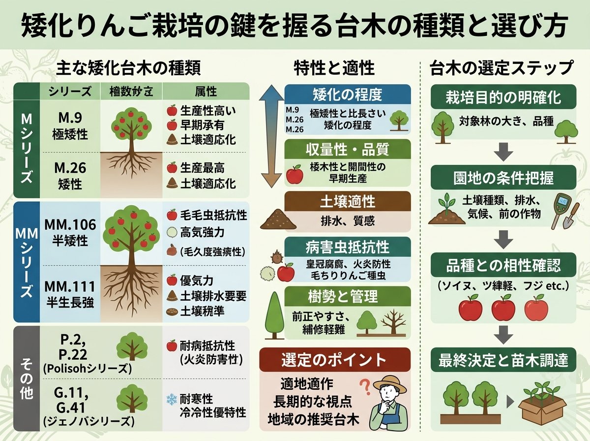 矮化りんご栽培の鍵を握る台木の種類と選び方