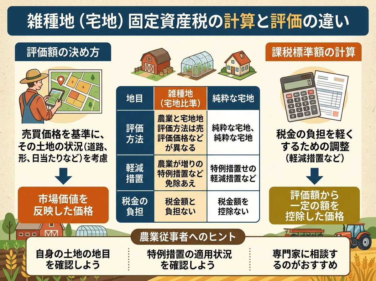 雑種地宅地固定資産税の計算と評価の違い